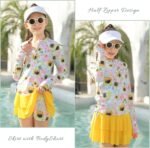 Vogseek 3-12T Girls Rash Guard 2 Pieces Bathing Suit Long Sleeve Swimsuit Swimming Skirt with Shorts Swimwear - Image 2