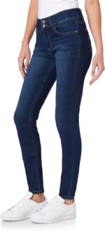 WallFlower Women's Ultra Fit Skinny Mid-Rise Insta Soft Denim Juniors Jeans (Also Available in Plus Sizes)