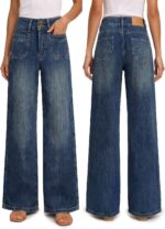 Women’s High Waisted Baggy Jeans – Stretchy Wide Leg Tummy Control Straight Leg Denim Pants Trendy Jeans for Women - Image 2