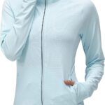 Women's UPF 50+ UV Sun Protection Clothing Long Sleeve Athletic Hiking Shirts Lightweight SPF Zip Up Outdoor Jacket