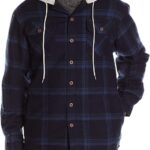 Wrangler Authentics Men's Long Sleeve Quilted Lined Flannel Shirt Jacket with Hood