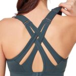 Yvette Sports Bra High Impact Adjustable Criss Cross Back, Full Support for Large Bust No Bounce