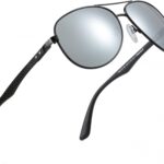 ZENOTTIC Polarized Aviator Sunglasses for Men Carbon Fiber Temple Pilot Sun Glasses with Mirrored Lens UV Protection
