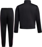 adidas Little Girl's Zip Front Classic Tricot Jacket and Joggers Set - Image 2
