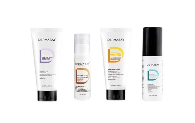 Dermabay Morning Routine Kit with cleanser, Vitamin C serum and SPF 50 sunscreen.