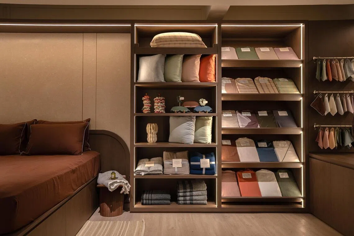 The local bedding specialist offers a range of materials including French linen, bamboo, and all-cotton bedding.