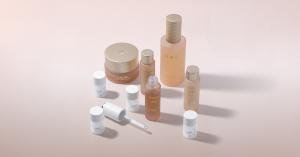 ailish Korean skincare products arranged together on a pink background