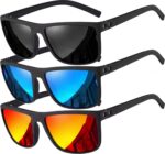 grinderPUNCH Polarized Sunglasses for Men and Women Lightweight TR90 Frame UV400 Protection Square Sun Glasses