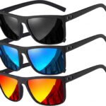 grinderPUNCH Polarized Sunglasses for Men and Women Lightweight TR90 Frame UV400 Protection Square Sun Glasses