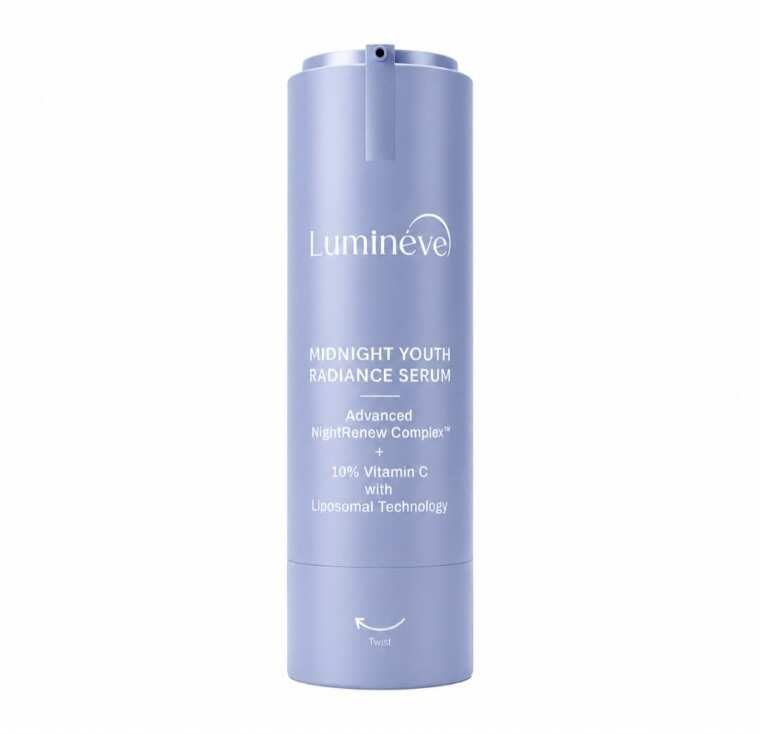 Lumineve Youth Radiance Serum brightens dull skin with Vitamin C and Ferulic Acid for a radiant glow.