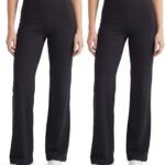 no nonsense Lounge Yoga Pants for Women, Flared Cotton Leggings, 32.5" Inseam, Wide Waistband