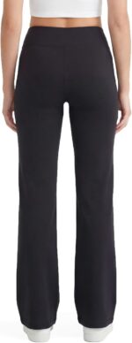 no nonsense Lounge Yoga Pants for Women, Flared Cotton Leggings, 32.5" Inseam, Wide Waistband - Image 2