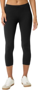 no nonsense Women’s Capri Leggings - Soft Cotton Feel, Comfortable & Perfect for Layering, Gentle Elastic Waistband