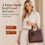 rofozzi Vegan Leather Purses for Women, Faux Leather Handbags for Women, Top Handle Bag, Satchel Purse - Image 2