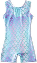 uideazone Gymnastics Leotards for Girls Sparkly Ballet Unitard with Shorts One-Piece Biketards Outfits for Toddler 2-9T