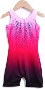 Zaclotre Kid Girls Gymnastic Leotard Sparkly Shiny Diamond Dance Outfits | 3-12 Y, One Piece, with Shorts, Ballet, Gym, Biketards, Tumbling, Stretchy - Image 3