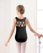 DANSHOW Tank Dance Leotard for Girls Toddler Ballet Leotard | M-Shape Strap Back, Full Front Lining, Basic Sleeveless Dancewear, Ultra Soft Fabric - Image 4