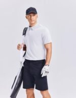 PINSPARK Men's Golf Shirt Short Sleeve Quick Dry Collared Polo Shirts | Moisture Wicking, Breathable, Lightweight, 4‑way stretch, 3 Button, Regular Fit, Tagless, Casual, Stylish, Athletic Polo - Image 3