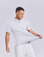 PINSPARK Men's Golf Shirt Short Sleeve Quick Dry Collared Polo Shirts | Moisture Wicking, Breathable, Lightweight, 4‑way stretch, 3 Button, Regular Fit, Tagless, Casual, Stylish, Athletic Polo - Image 4