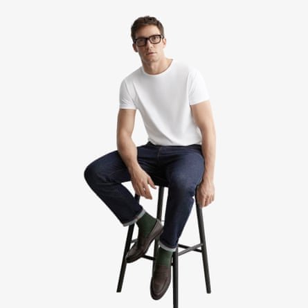Reiss Count air-water cotton tailored-fit T-shirt in white.