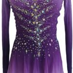 LIUHUO Ice Figure Skating Dress Gradient Girls Competition Perform Women Hand Diamond Long Sleeves Elastic