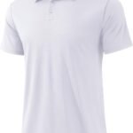 PINSPARK Men's Golf Shirt Short Sleeve Quick Dry Collared Polo Shirts | Moisture Wicking, Breathable, Lightweight, 4‑way stretch, 3 Button, Regular Fit, Tagless, Casual, Stylish, Athletic Polo