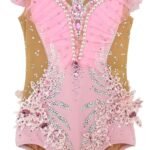 Pink Girl's Artistic Gymnastics Costume for Performance and Practice