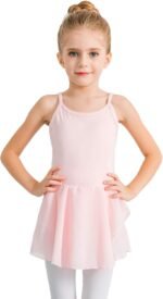 Stelle Toddler Ballet Outfit for Girls Sleeveless Gymnastics Dance Leotard | Camisole Leotards for Girls with Skirt, Spaghetti Strap, Soft Stretch Fabric, Dance Studio, Gymnastics, Outdoor Daily Wear