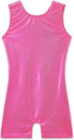 TENVDA Leotards for Girls Gymnastics One Piece Biketard（Multiple Colors） | Sparkly sleeveless unitards