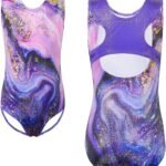 TFJH E Girls Gymnastics Leotard Raceback Sparkle Dance Outfit 3-12 Years