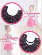 Gymnastics Leotards for Girls Long Sleeve Toddler Leotard Tumbling Outfit with Removable Skirt 2-12 Years Old - Image 3
