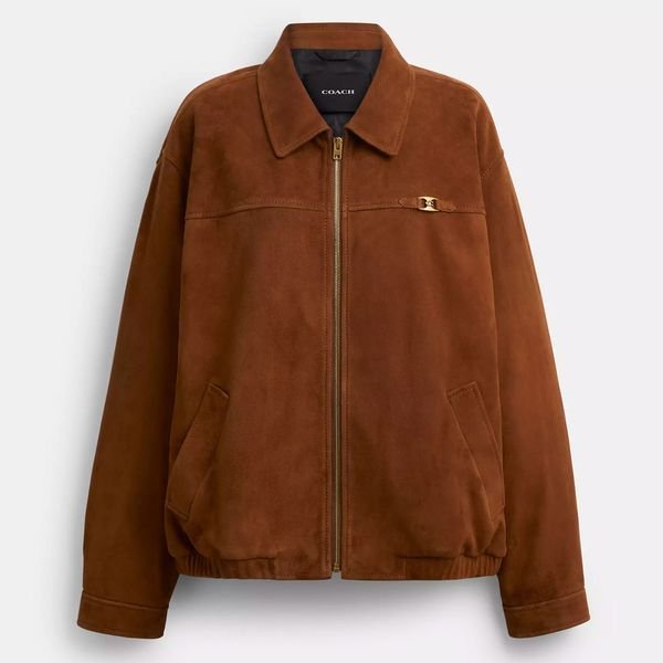 Coach Heritage C Oversized Suede Bomber
