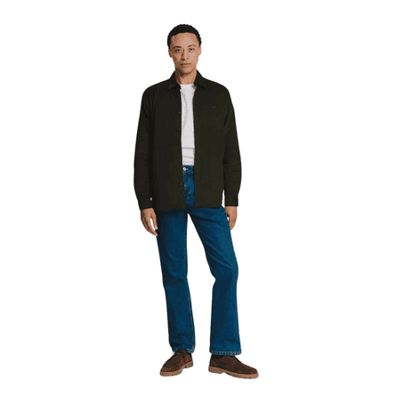Sirplus olive needlecord collared shirt