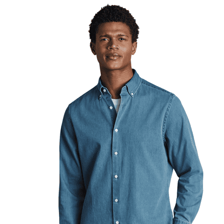 Charles Tyrwhitt denim shirt ocean blue