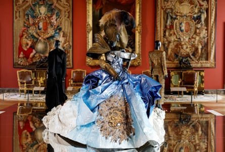 An elaborate gown displayed at the Louvre museum
