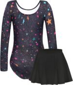 Gymnastics Leotards for Girls Long Sleeve Toddler Leotard Tumbling Outfit with Removable Skirt 2-12 Years Old - Image 2