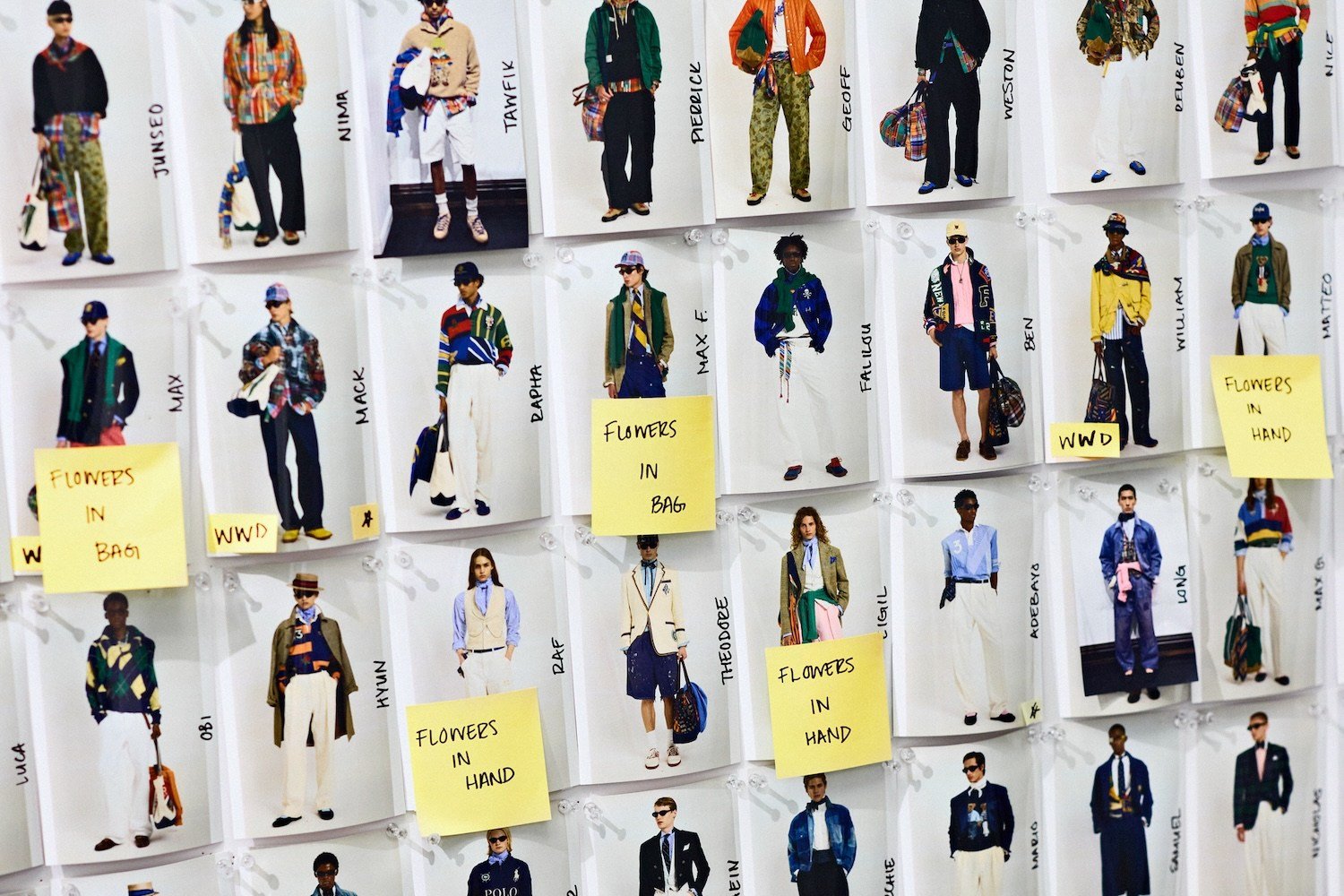 a photo board of looks from Ralph Lauren Spring 2027