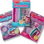Melissa & Doug Design-Your-Own Jewelry-Making Kits - Bangles, Headbands, and Bracelets DIY Jewelry, Decorate with Stickers, Bracelet and Headband Crafting Set for Kids Ages 4+