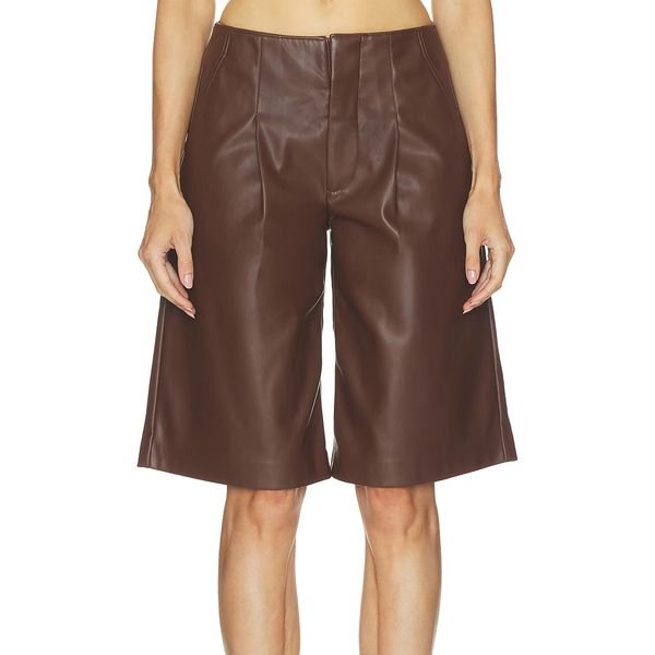 Faux Leather Pleated Trouser Short Hudson Jeans