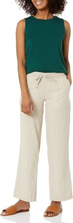 Amazon Essentials Women's Linen Blend Drawstring Relaxed Fit Wide Leg Pants (Available in Plus Size) - Image 4