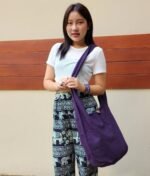 BTP! Thai Monk Buddha Cotton Sling Crossbody Messenger Bag Purse Hippie Hobo Solid Large - Image 3