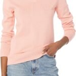 Amazon Essentials Women's Lightweight V-Neck Sweater, Long Sleeve, Ribbed, 100% Cotton