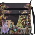 Anna by Anuschka Women's Hand-Painted Genuine Leather Medium Crossbody